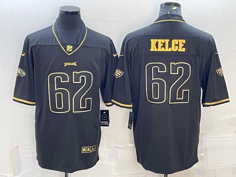 Men%27s Philadelphia Eagles #62 Jason Kelce Black Golden Edition Stitched NFL Nike Limited Jersey->philadelphia eagles->NFL Jersey